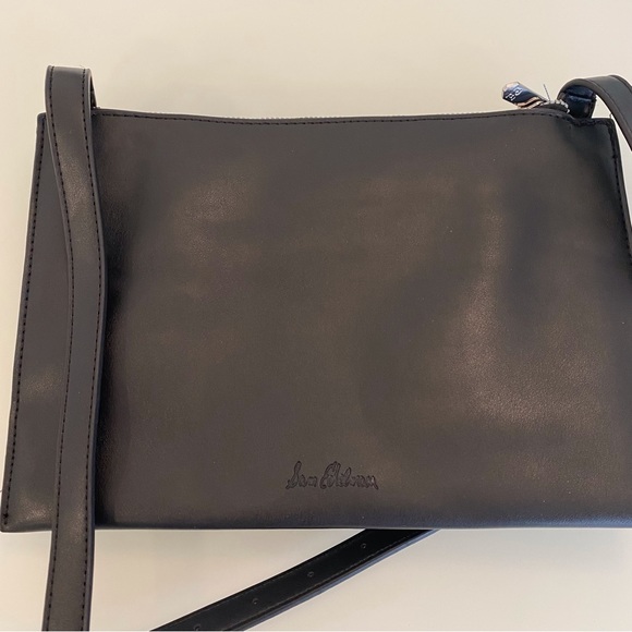 Sam Edelman | Black Vegan Leather Envelope Crossbody Bag - Picture 6 of 16